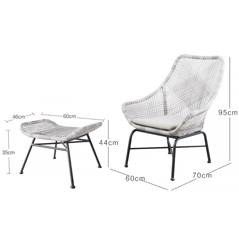 Outdoor Furniture Villa Rattan Chairs Patio Waterproof Backrest Chairs Dining & Lounge Furniture Sofa Garden Café Chairs