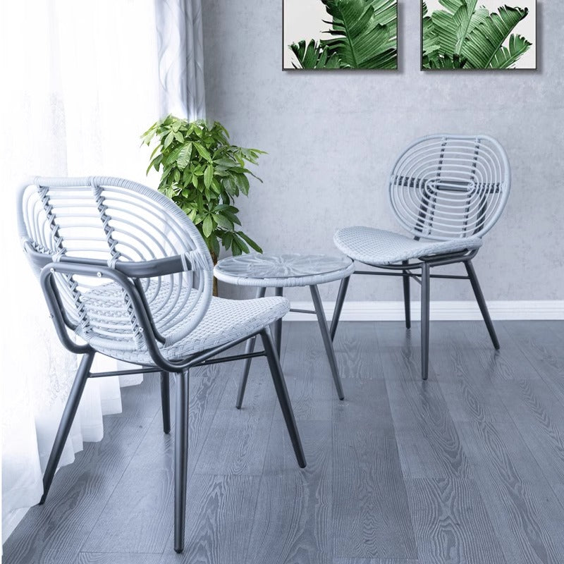 Balcony Outdoor Tea Table and Chair Combination Light Luxury Homestay Handmade Vine Weaving Chair Outdoor Courtyard Vine Chair