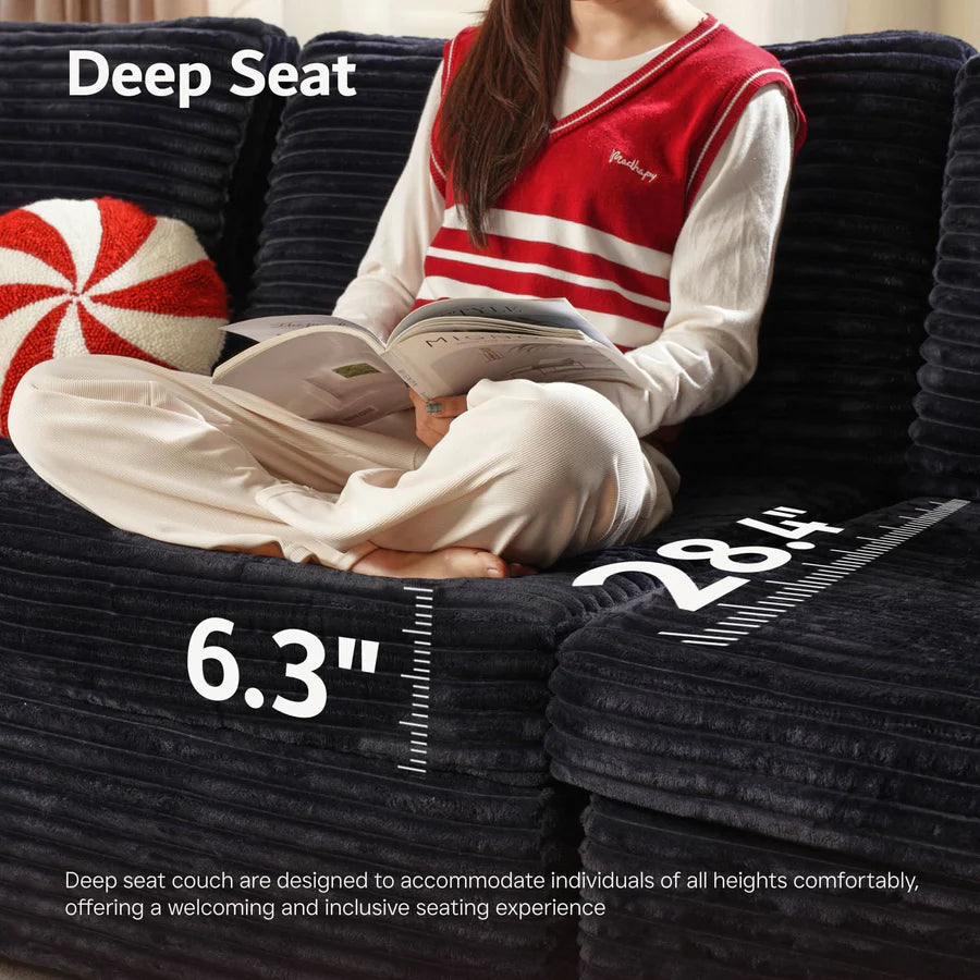 130.7" Modular Sectional Sofa Couch, U-Shaped Minimalist Couches with Oversized Chaise