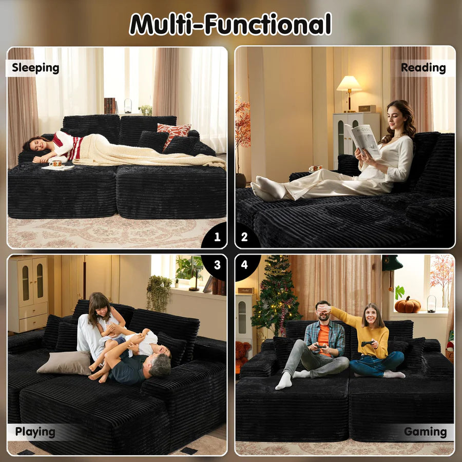 81" Boneless Sofa, Sleeper Couch, No Assembly Required