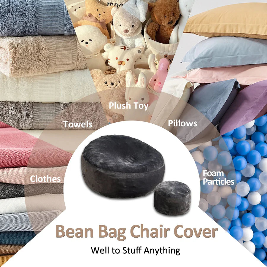Bean Bag Chair Removable Cover, High-Rebound Filling Cozy Furniture for Living Room, Bedroom