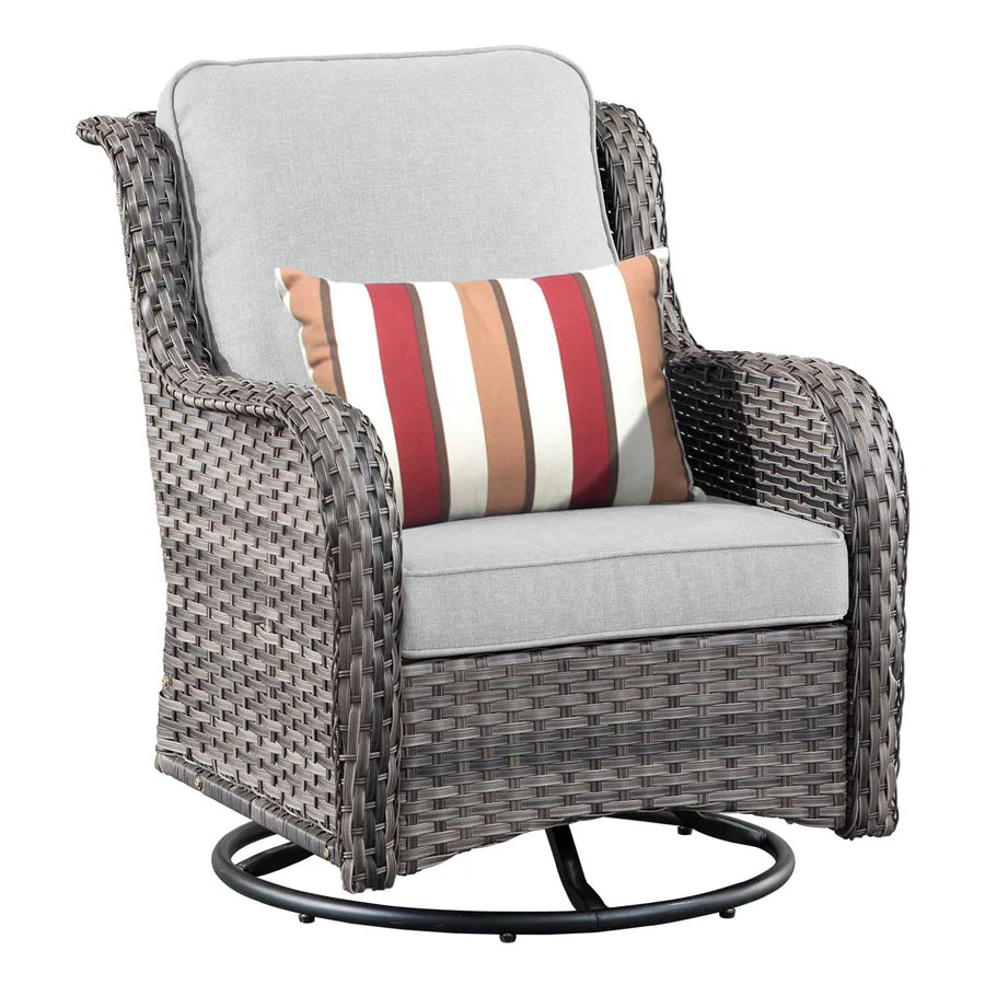 Outdoor Furniture 6-Piece with 30'' Fire Pit Table and Kenard 2 Rocking Chairs