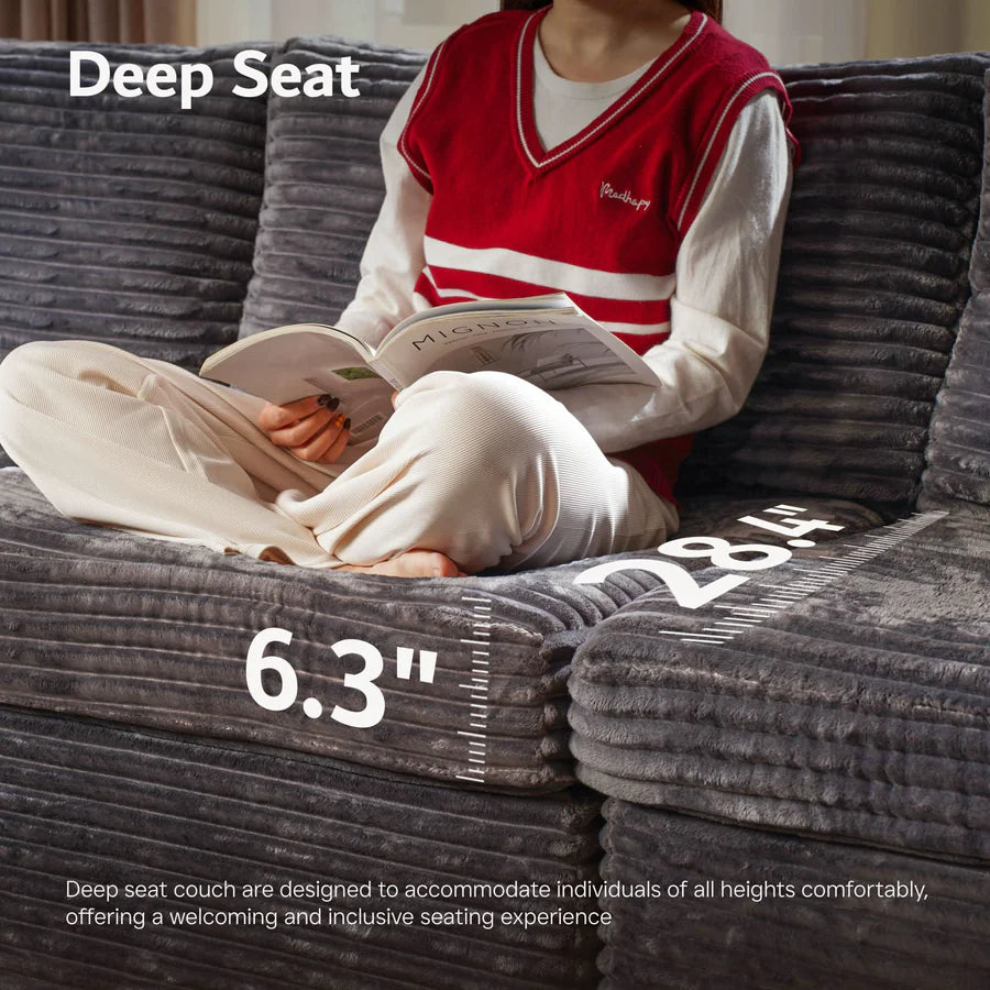 Oversized Modular Sectional Couch, Cloud Couches for Living Room,Deep Seat Upholstered Convertible Sleeper Sofa