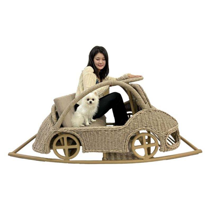 Comfortable and Durable Car Dog House Puppy Bed Cat Kennel People and Pet Sharing Furniture Rattan Furniture Rocking Chairs