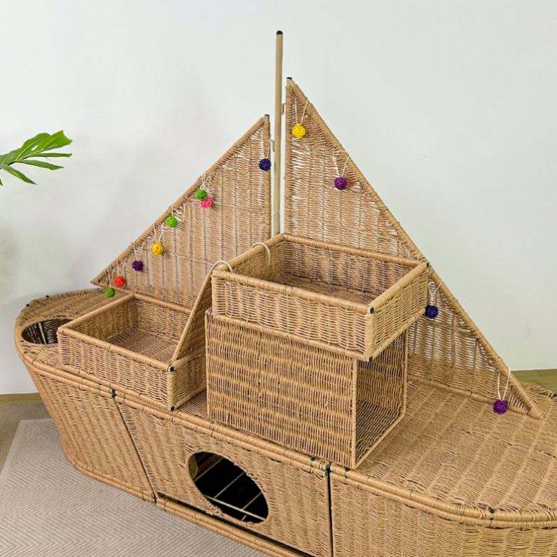 Large People and Pets Share Hand-woven Cat Bed Dog Bed Sailboats Pets Interactive Furniture Pet House