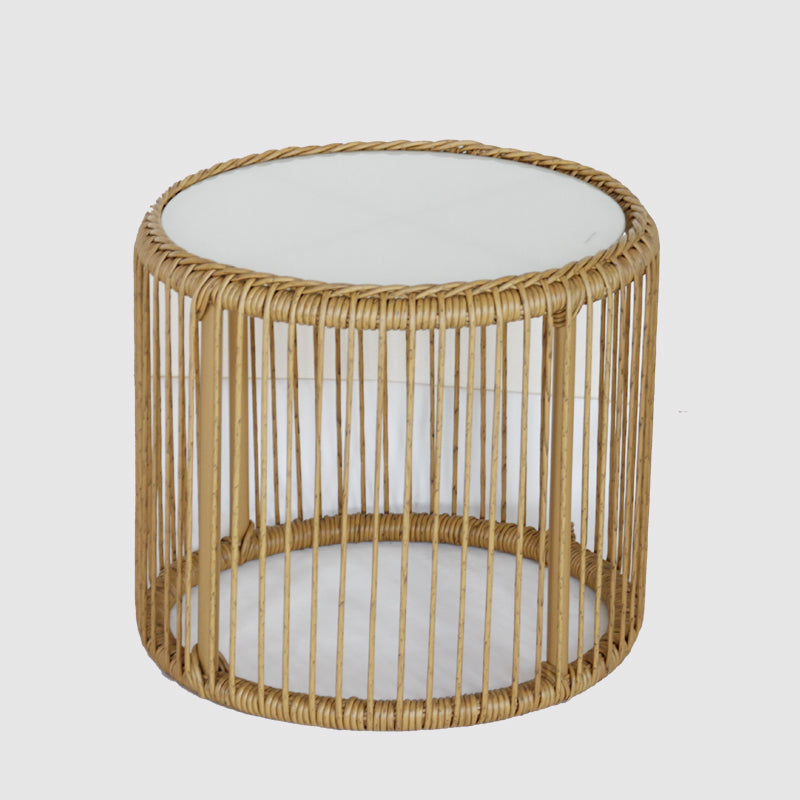 Balcony, outdoor tea table, chair combination, handmade rattan chair, courtyard leisure armchair, homestay, light luxury Nordic style rattan chair