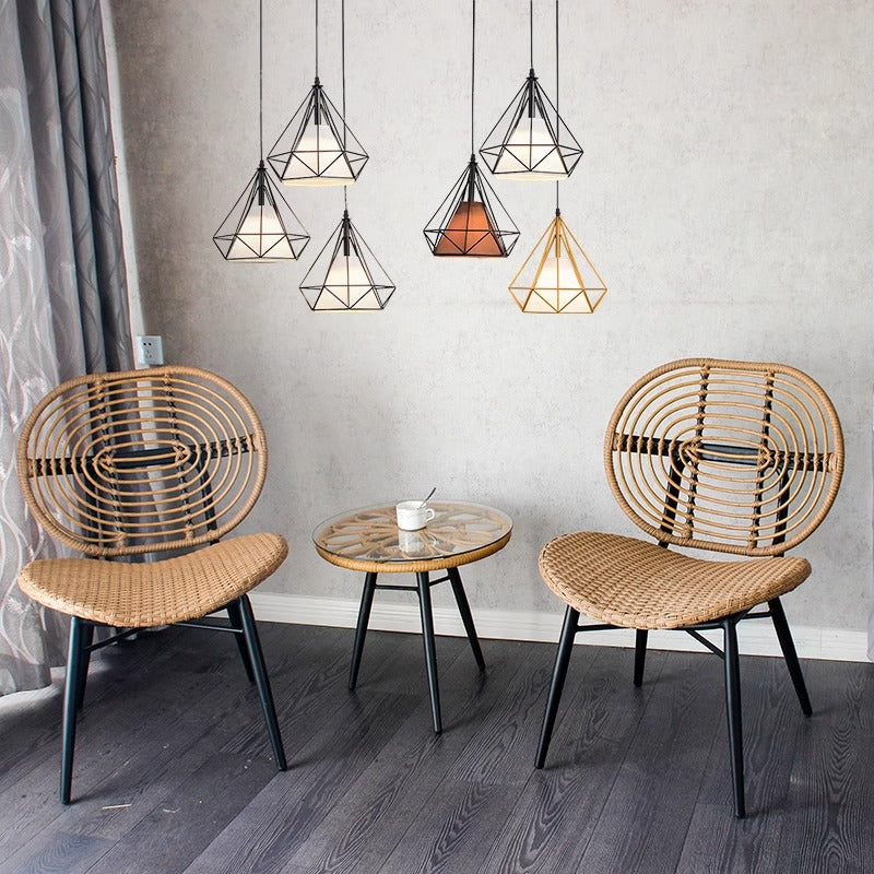 Balcony Outdoor Tea Table and Chair Combination Light Luxury Homestay Handmade Vine Weaving Chair Outdoor Courtyard Vine Chair