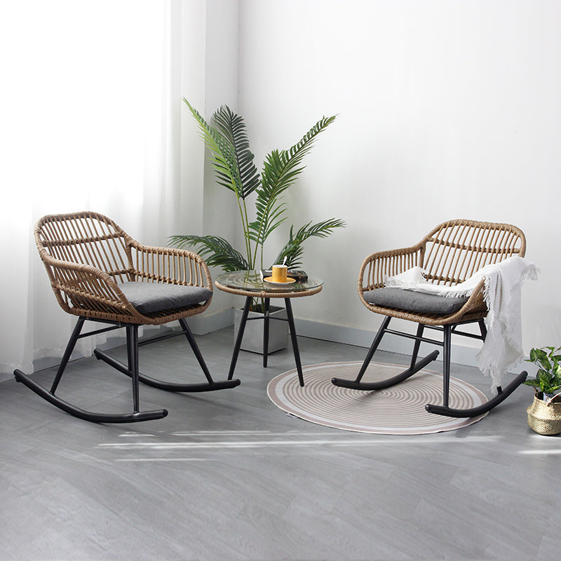 Balcony Outdoor Leisure Rocking Chair Available in Four Colors Nordic Style Handmade Weaving Vine Sofa Sofa Chair Outdoor Lazy Rocking Chair