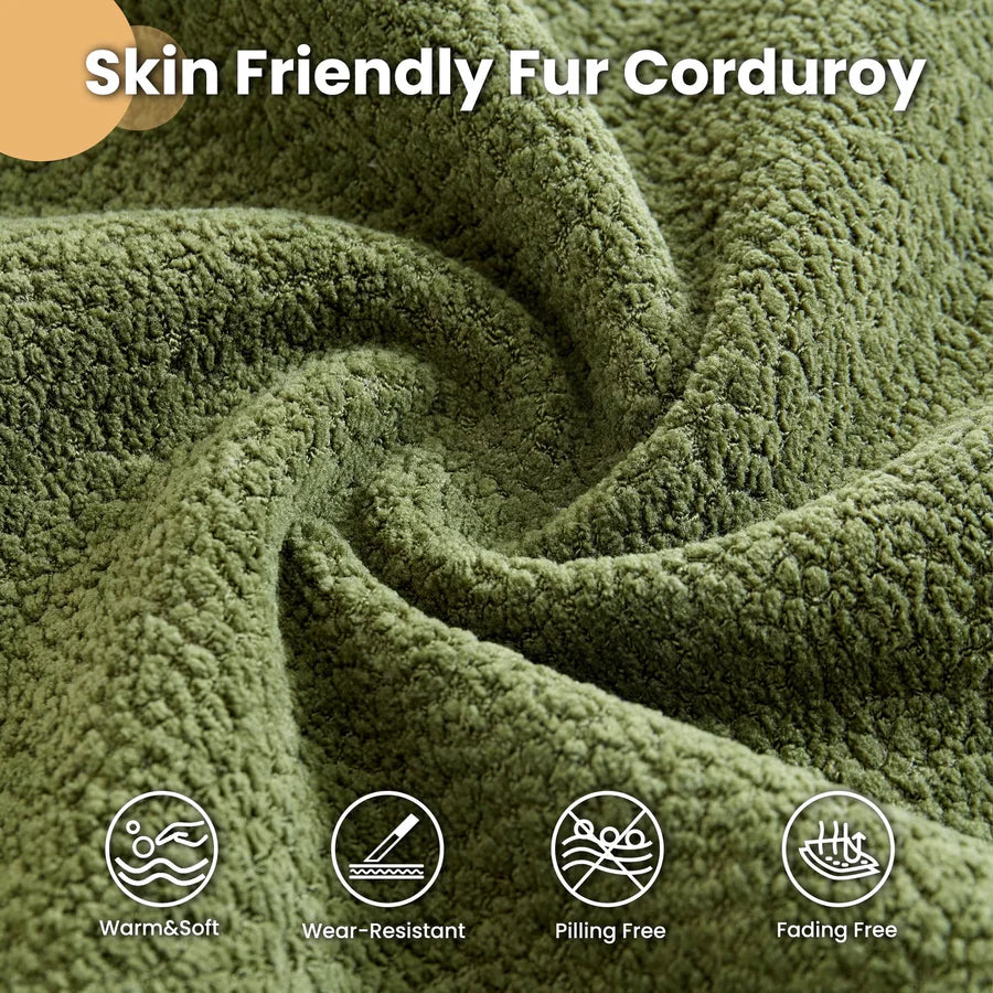 59" O-Shape Modular Couch, Plush Corduroy Fabric, No Assembly Required