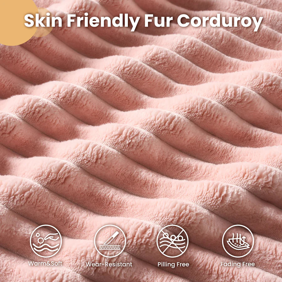 59" O-Shape Modular Couch, Plush Corduroy Fabric, No Assembly Required