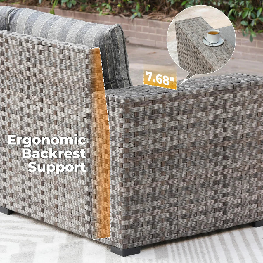 7-Piece Outdoor Furniture Set with 7.68'' Wide Armrests