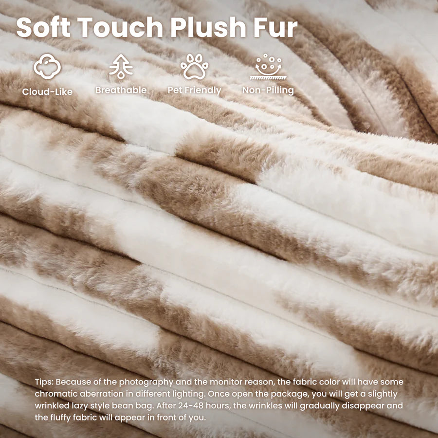 Boneless Chaise Lounge,Luxurious Faux Fur, No Assembly Required