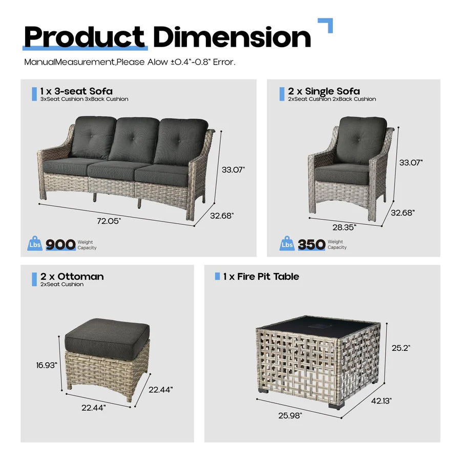 Conversation Set 6-Piece PAD Series