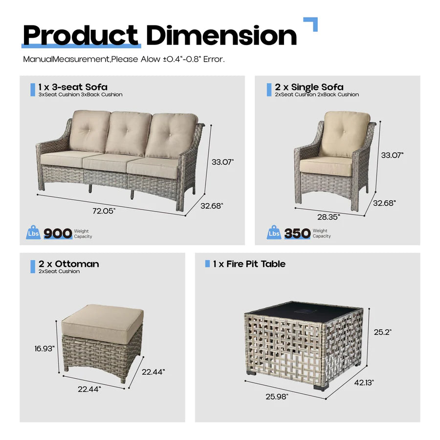 Conversation Set 6-Piece PAD Series