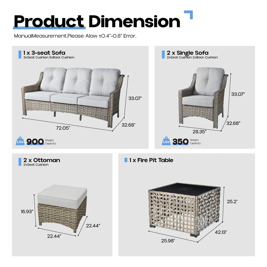 Conversation Set 6-Piece PAD Series