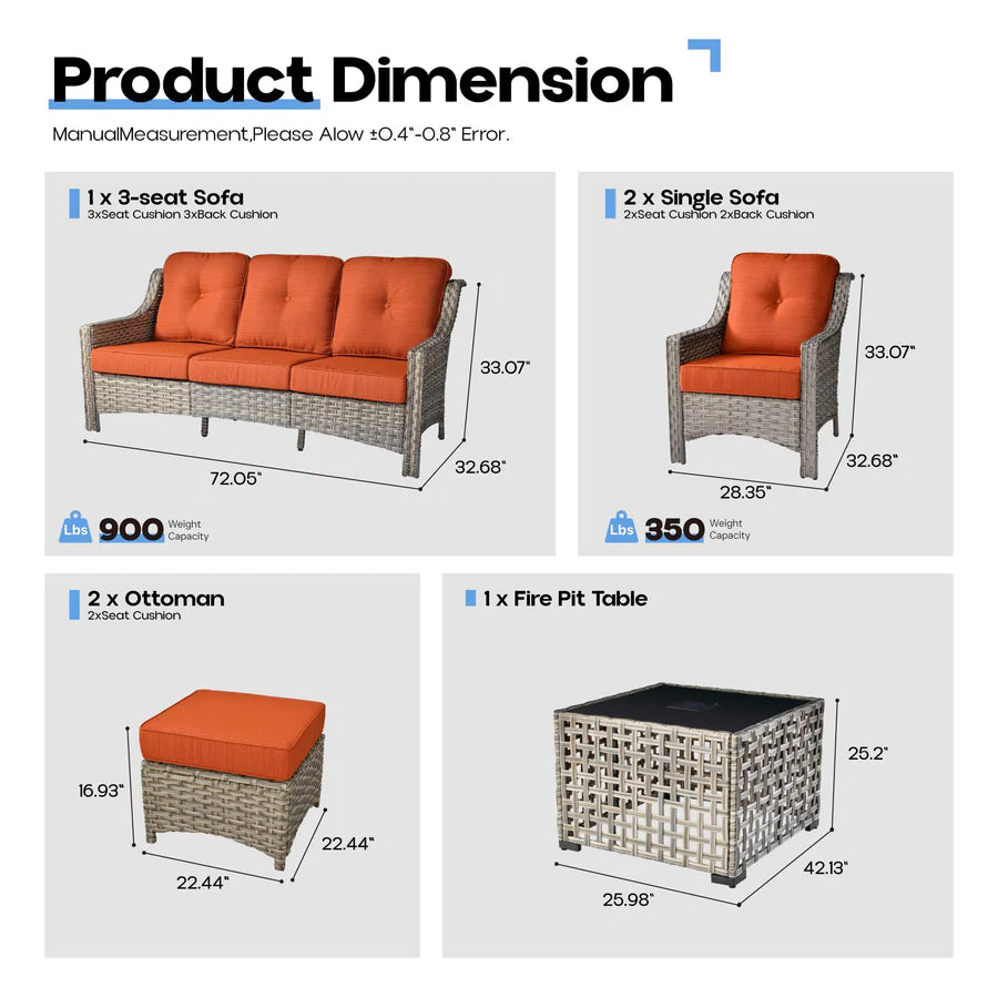 Conversation Set 6-Piece PAD Series