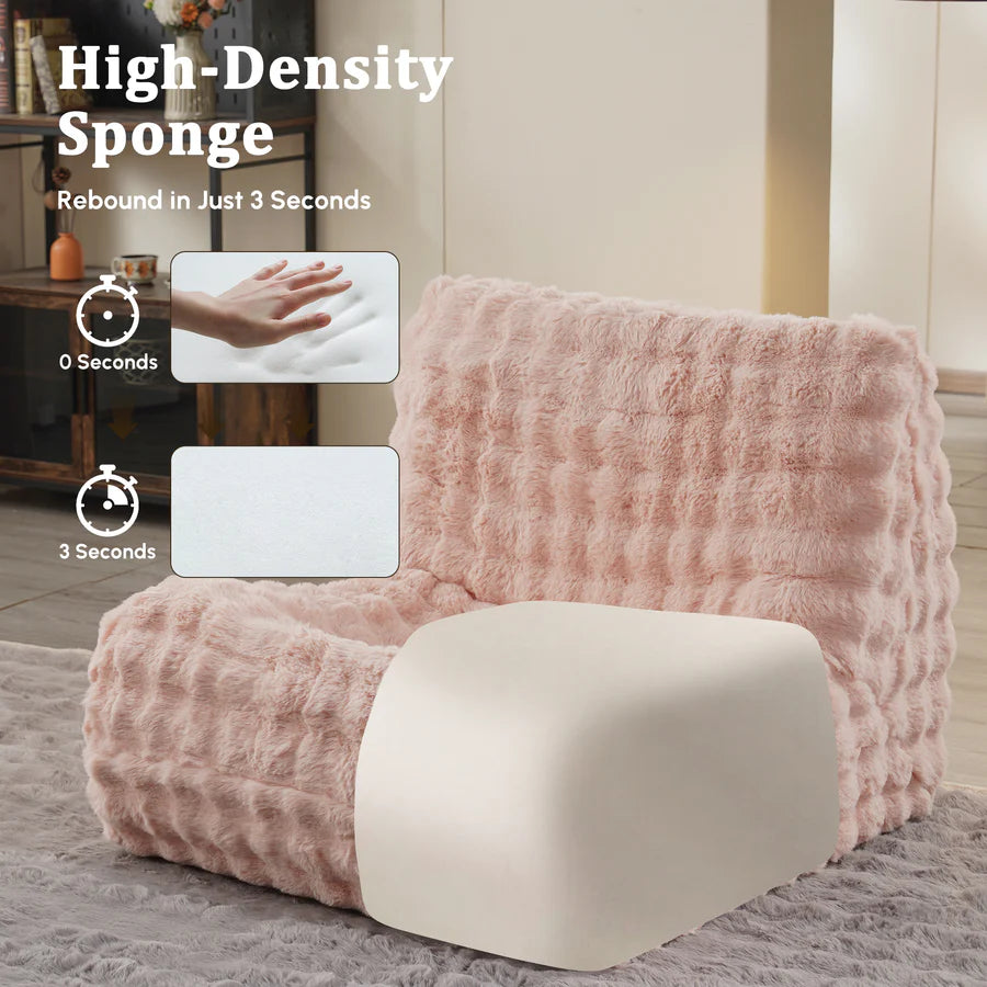 Luxurious Fluffy Faux Fur Bean Bag Couch