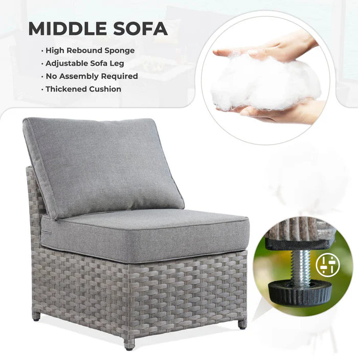 New Rimaru Series Patio Furniture Set 13-Piece include Swivel Chairs Set Partially Assembled
