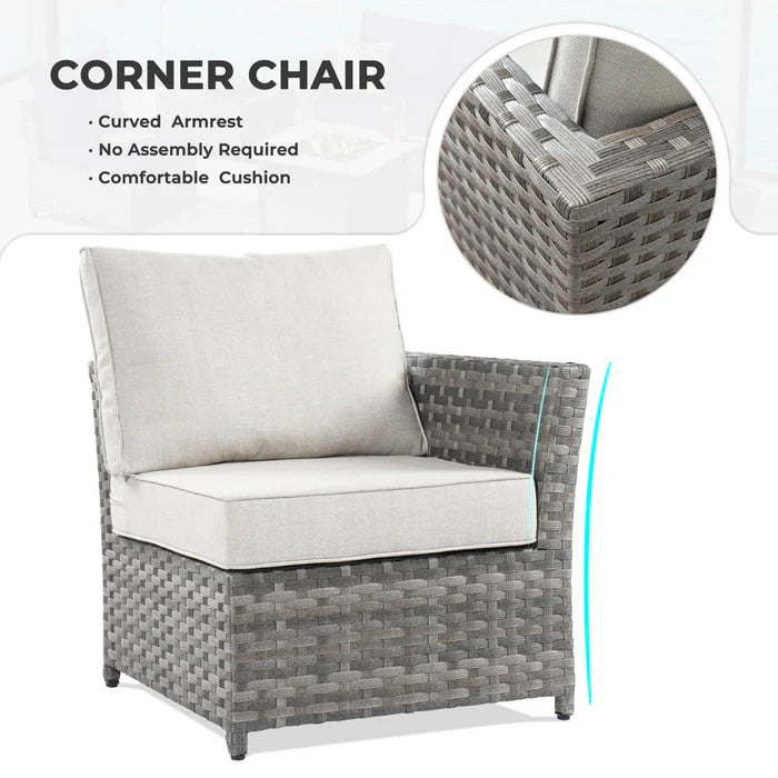 New Rimaru Series Patio Furniture Set 7-Piece include Swivel Chairs Set Partially Assembled