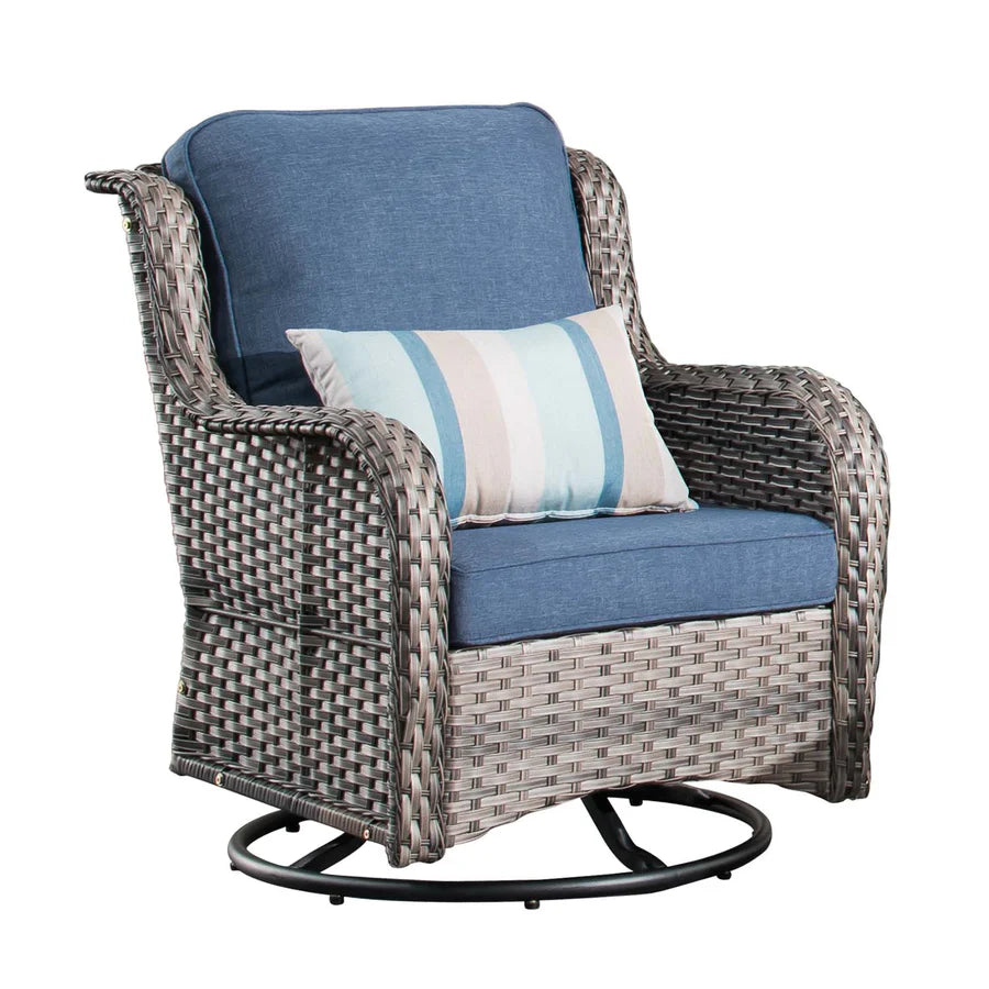 Outdoor Furniture 6-Piece with 30'' Fire Pit Table and Kenard 2 Rocking Chairs