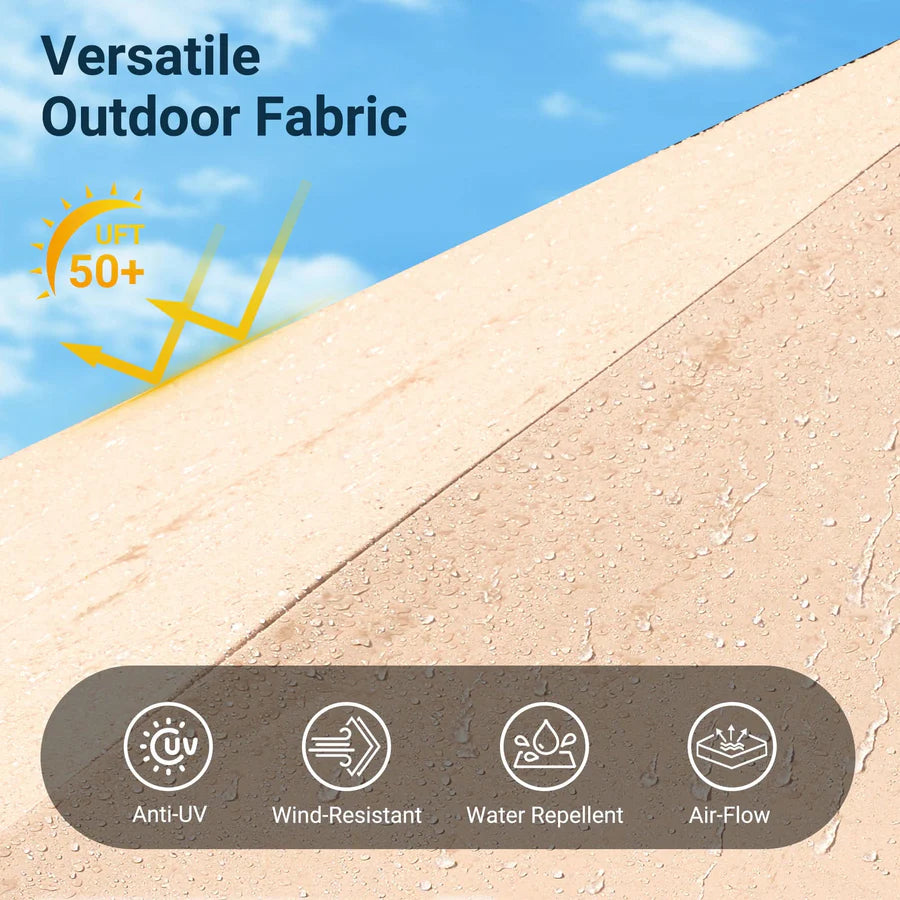 Outdoor Patio Umbrella – Double-Sided Rectangular Market Umbrella with Base