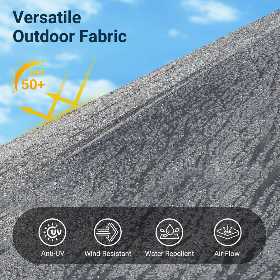 Outdoor Patio Umbrella – Double-Sided Rectangular Market Umbrella with Base