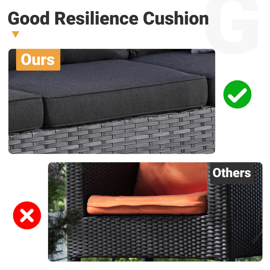 Outdoor Couch New Vultros 3-Piece High Back with Ottoman