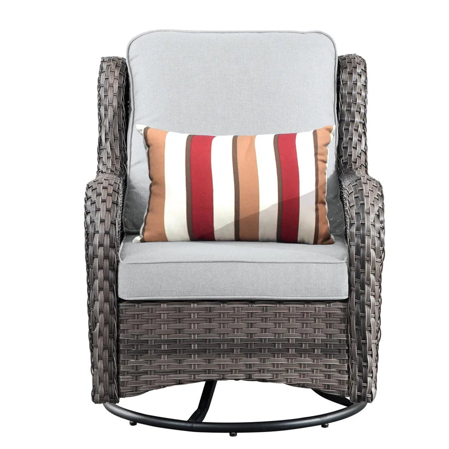 Outdoor Furniture 6-Piece with 30'' Fire Pit Table and Kenard 2 Rocking Chairs