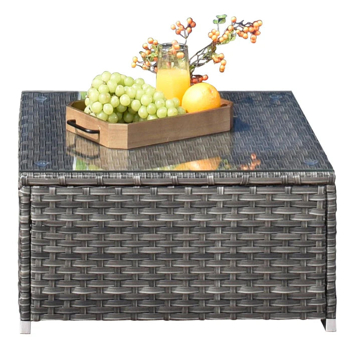 Outdoor Sectional Furniture 9-Piece with Cushions and Table