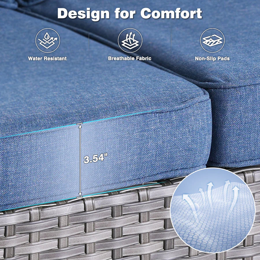 Patio Chairs 2-Piece Kenard Curved Handrest