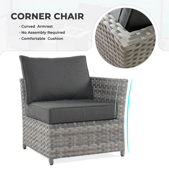 New Rimaru Series Patio Furniture Set 10-Piece include 42"Rectangle Fire Pit Table Partially Assembled