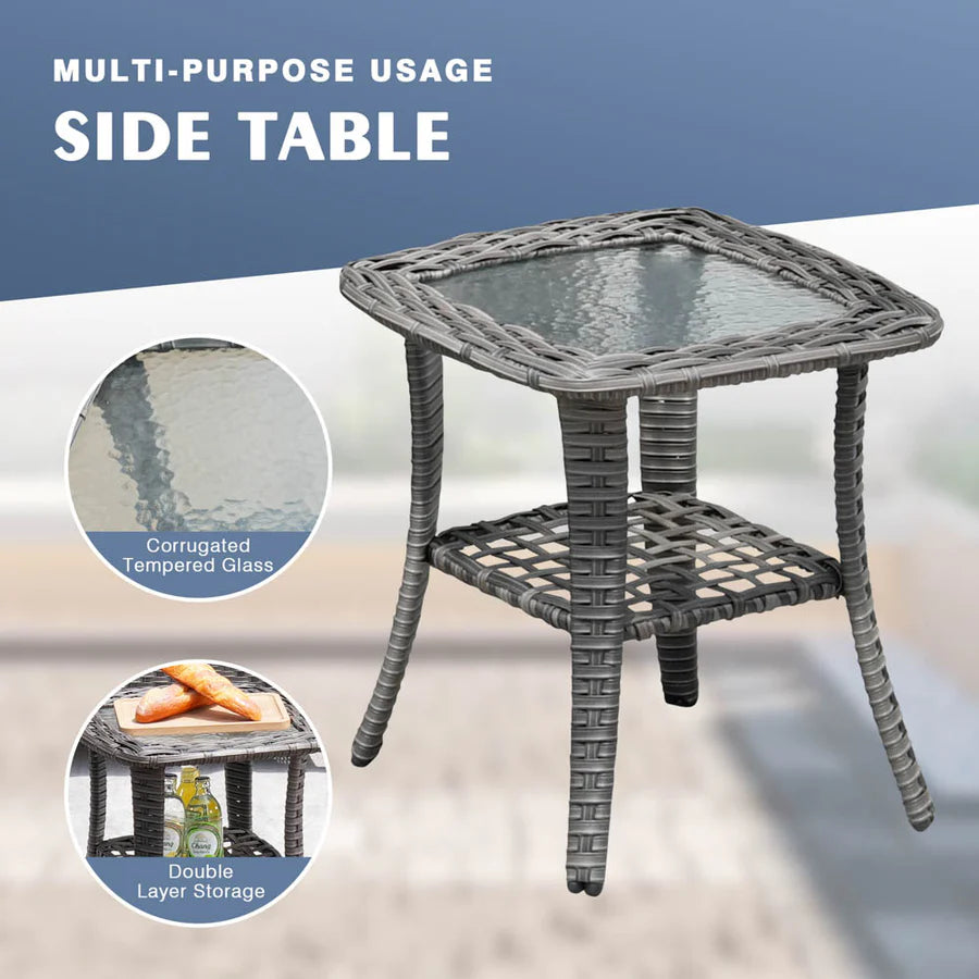 Patio Kenard 6-Piece Conversation Set with 30'' Propane Fire Pit Table and Rocking Chairs