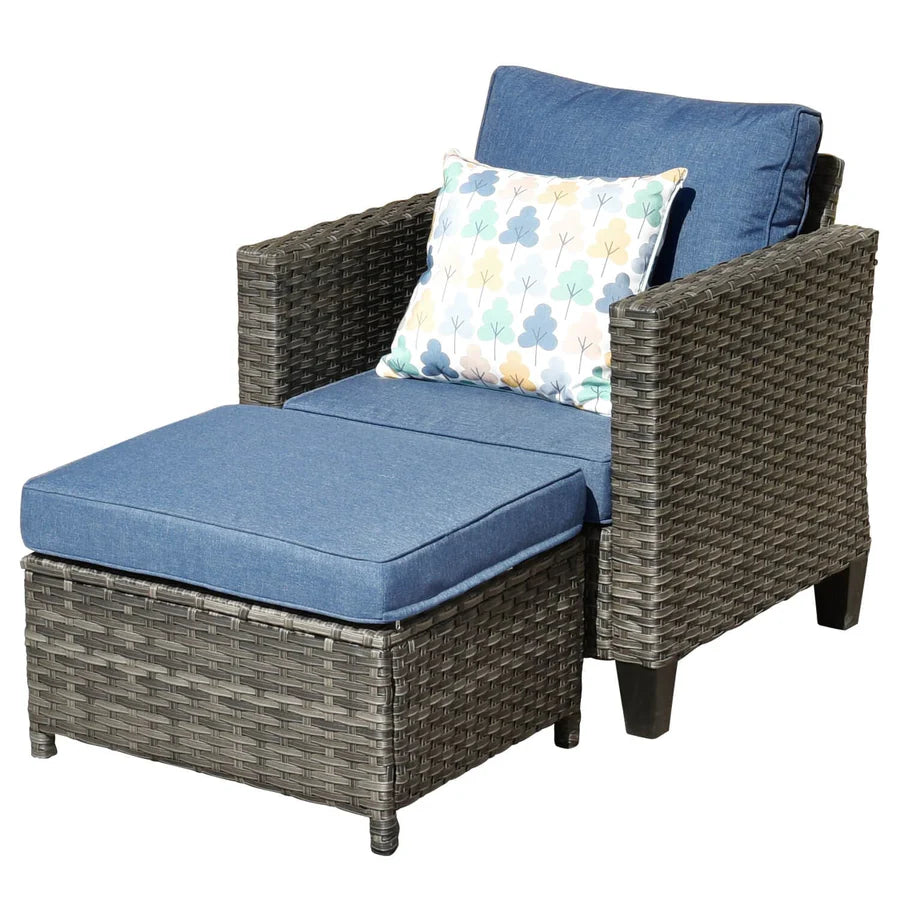 Patio Vultros 8-Piece Conversation Set with 30'' Propane Fire Pit Table