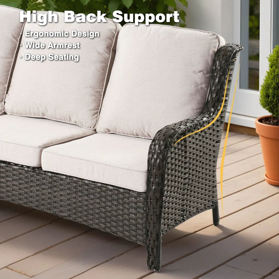 Patio Conversation Set 6-Piece with 30' Fire Pit Table and Kenard Set
