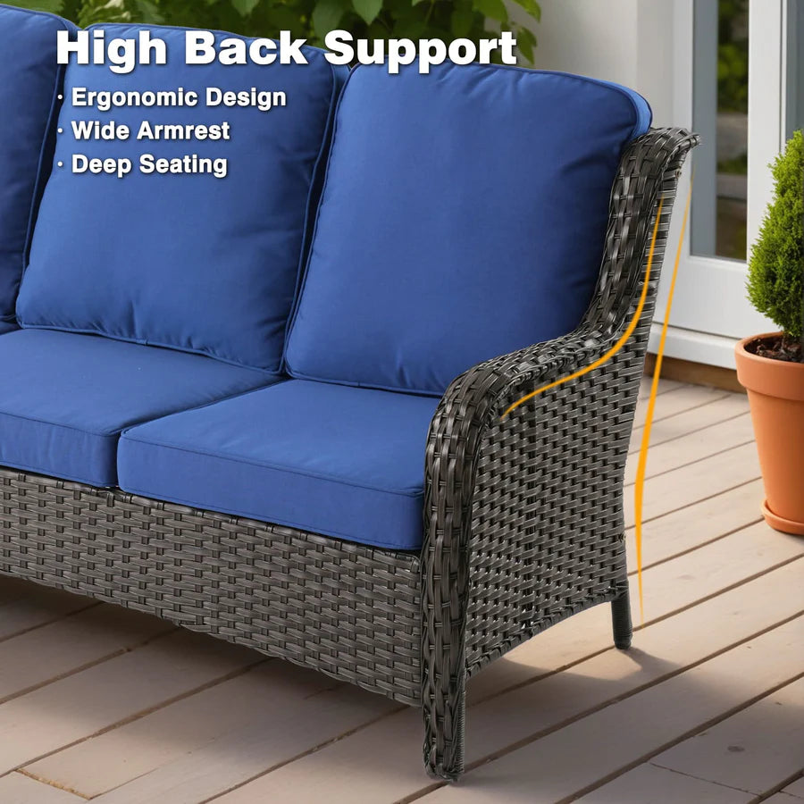 Patio Conversation Set 6-Piece with 30' Fire Pit Table and Kenard Set
