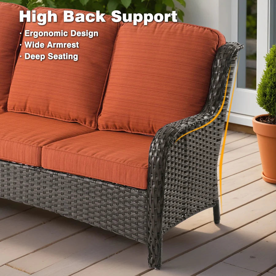 Patio Conversation Set 6-Piece with 30' Fire Pit Table and Kenard Set