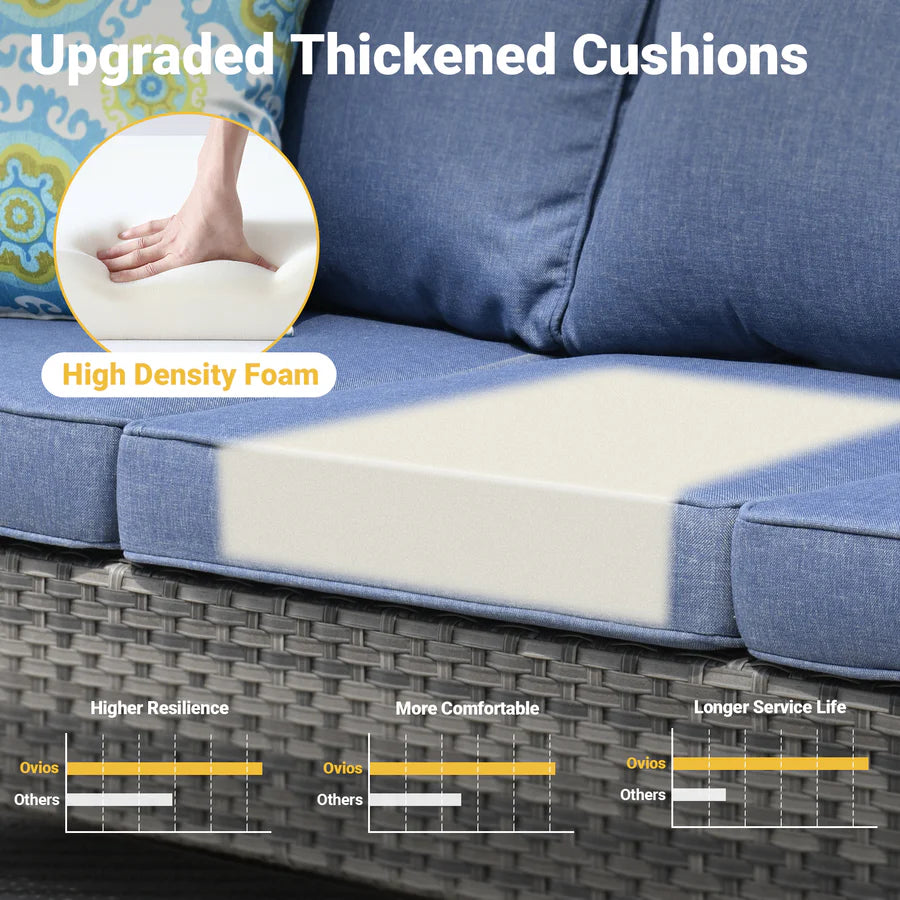 Patio Conversation Set New Vultros 6-Piece High Back with Cushions