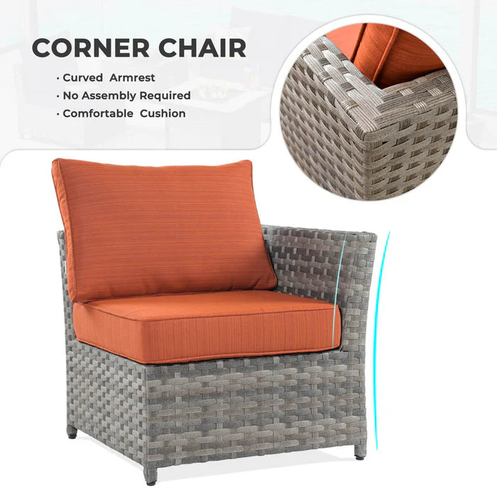 New Rimaru Series Patio Furniture Set 10-Piece include 42"Rectangle Fire Pit Table Partially Assembled