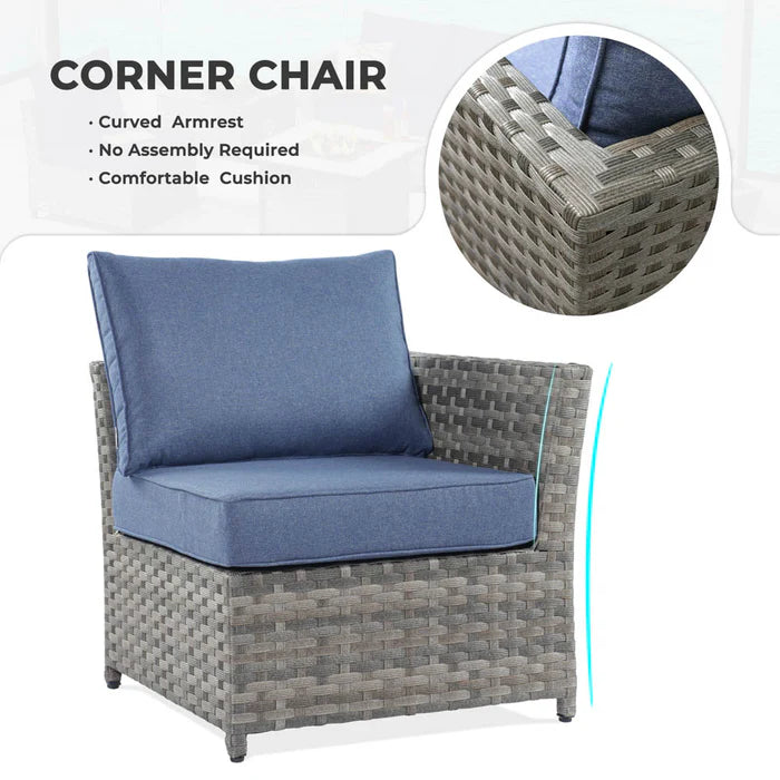 New Rimaru Series Patio Furniture Set 10-Piece include 42"Rectangle Fire Pit Table Partially Assembled