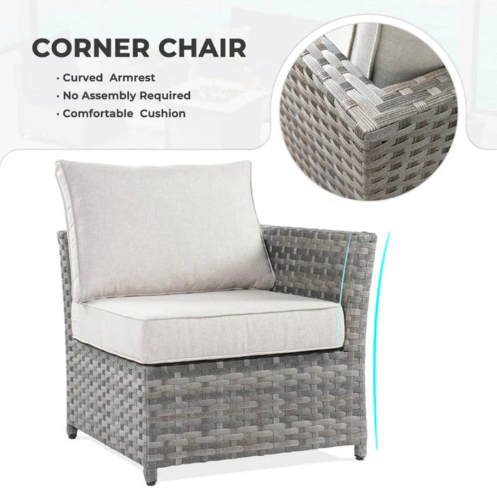 New Rimaru Series Patio Furniture Set 16-Piece include Swivel Chairs and 42"Rectangle Fire Pit Table Partially Assembled