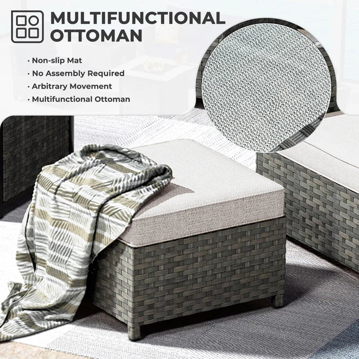 Patio Furniture Set New Rimaru 7-Piece Set include 30'' Square Fire Pit Table Partially Assembled