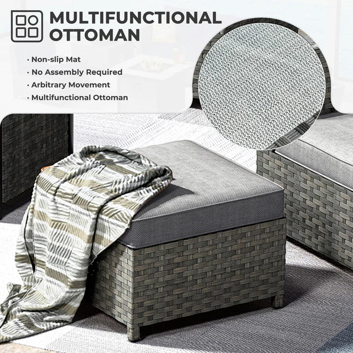 Patio Furniture Set New Rimaru 7-Piece Set include 30'' Square Fire Pit Table Partially Assembled