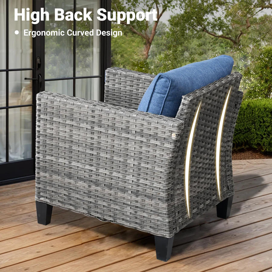 Patio Furniture Set New Vultros 8-Piece High Back with Cushions