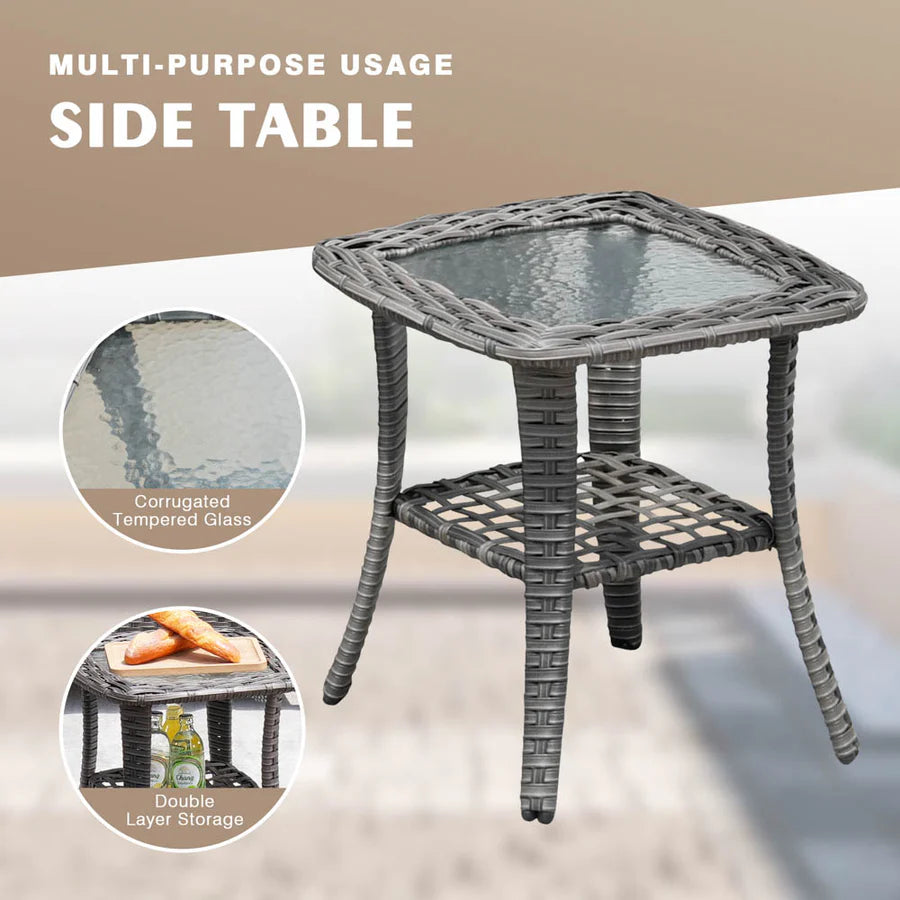 Patio Kenard 6-Piece Conversation Set with 30'' Propane Fire Pit Table and Rocking Chairs