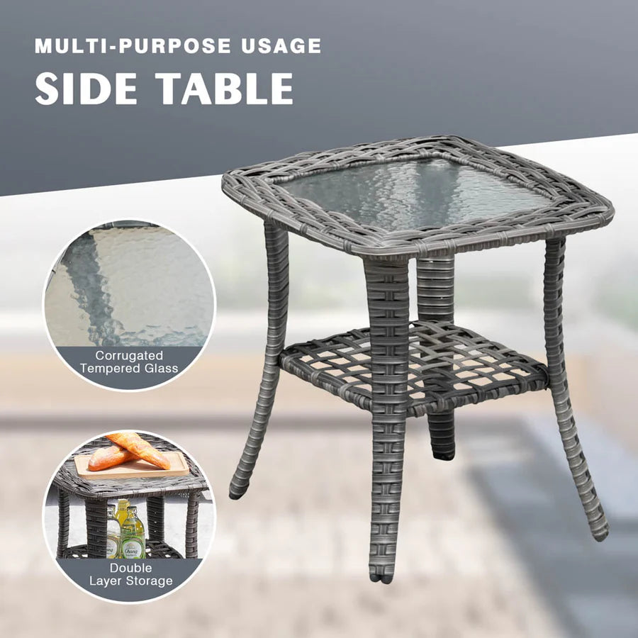 Patio Kenard 6-Piece Conversation Set with 30'' Propane Fire Pit Table and Rocking Chairs