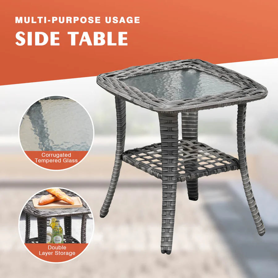 Patio Kenard 6-Piece Conversation Set with 30'' Propane Fire Pit Table and Rocking Chairs