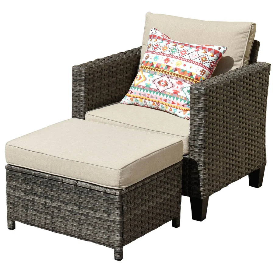Patio Vultros 8-Piece Conversation Set with 30'' Propane Fire Pit Table