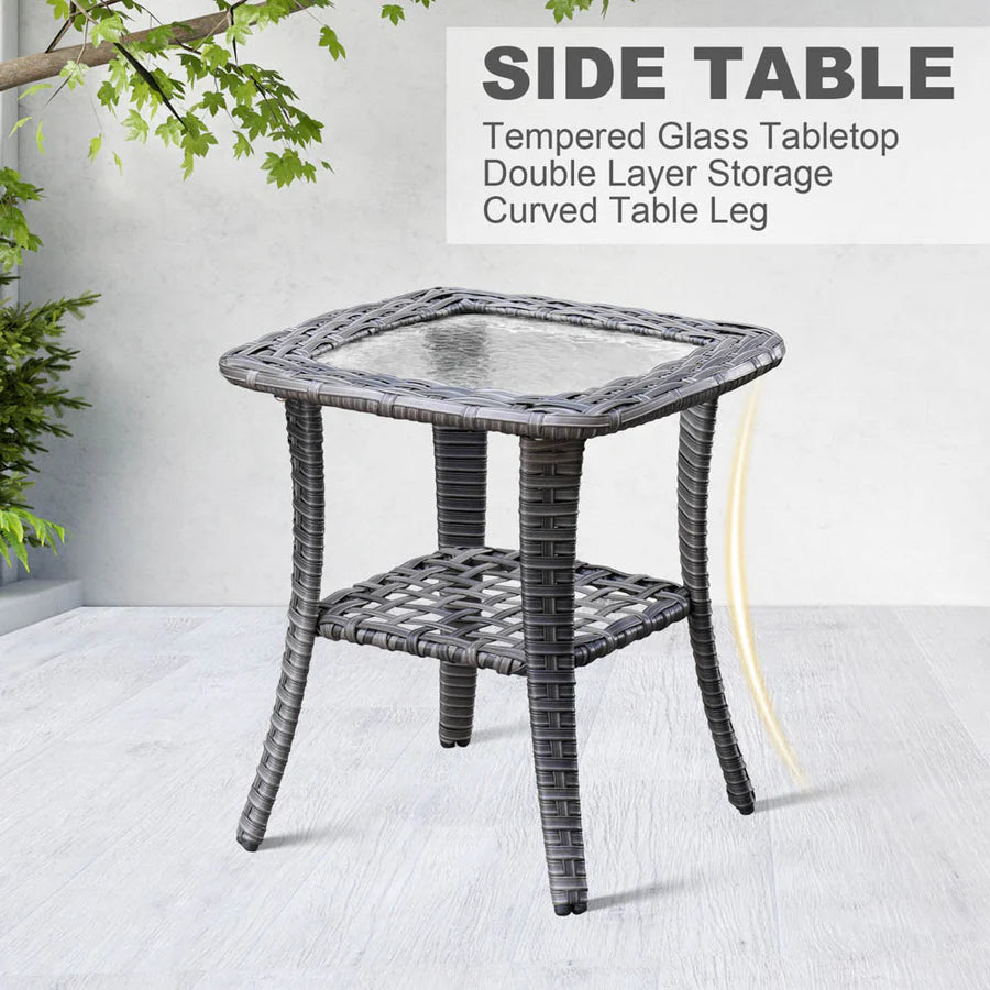 Patio Vultros 8-Piece Set With Swivel Chair and Rectangle 42'' Propane Fire Pit Table