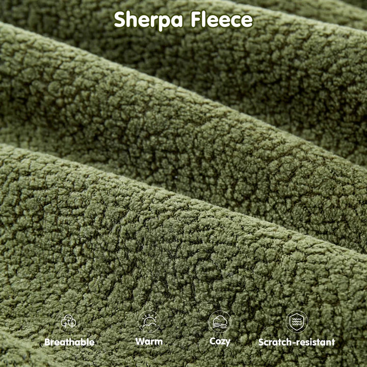 104" L-Shape Modular Couch with Chaise, Plush Corduroy Fabric, No Assembly Required