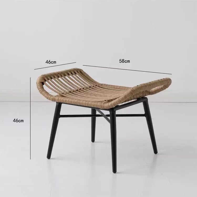 Luxury-inspired Balcony Furniture Set: Three-Piece Rattan Lounge Chair & Coffee Table Creative Outdoor Garden Set with Recliner